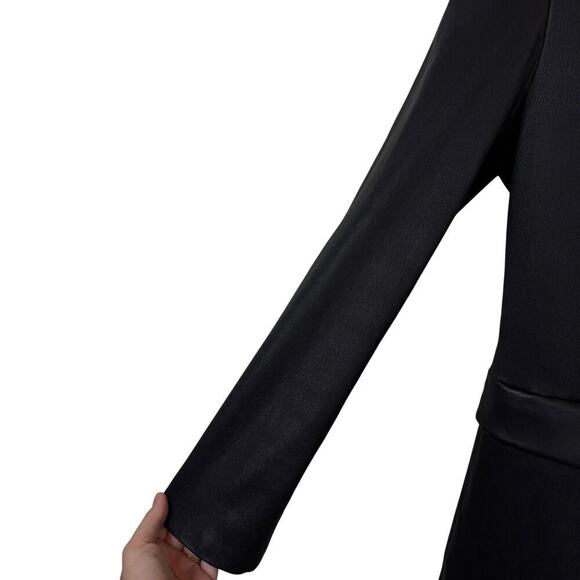 Theory Etiennette Leather Single Breasted Blazer Jacket Edgy Classy Black Size 8 - Picture 4 of 10